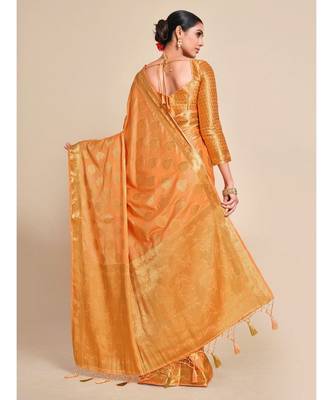 Women's Mysore Silk Crepe Saree With Unstiched blouse B 5
