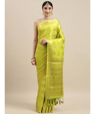Women's Mysore Silk Crepe Saree With Unstiched Blouse 2
