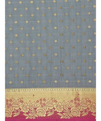 Women's Mysore Silk Crepe Saree With Unstiched Blouse 5