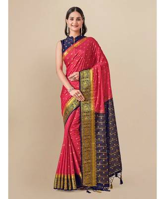 Women's Mysore Silk Crepe Saree With Unstiched Blouse 2