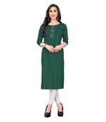 green cotton plain  kurti