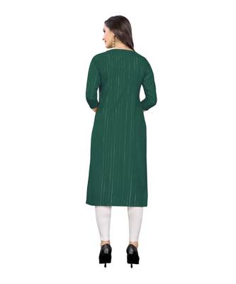 green cotton plain  kurti 2