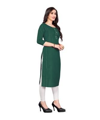 green cotton plain  kurti 4