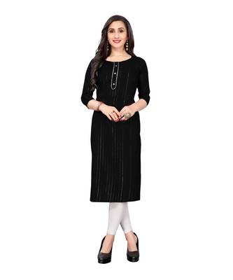 black cotton plain  kurti 1