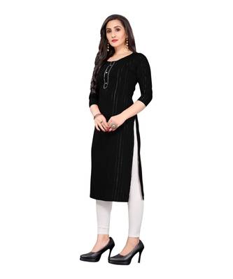 black cotton plain  kurti 3