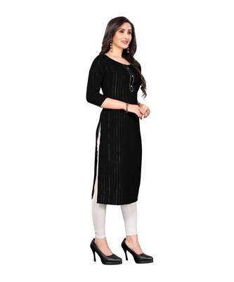 black cotton plain  kurti 4