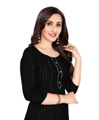 black cotton plain  kurti 5