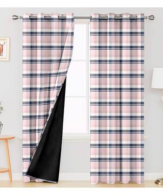 Pink & Grey Polyester Digtal Printed Curtain 4
