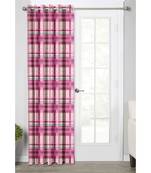Dark Pink Polyester Digtal Printed Curtain