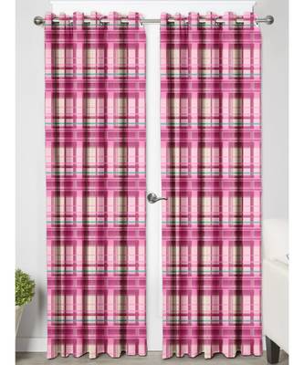 Dark Pink Polyester Digtal Printed Curtain 2