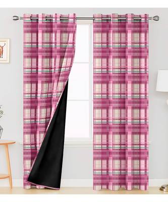 Dark Pink Polyester Digtal Printed Curtain 4