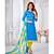 Blue embroidery zarna silk unstitch churidar suits churidar salwar suits