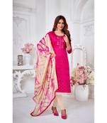 Rose Pink embroidery zarna silk unstitch churidar suits churidar salwar suits