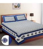 Ridan Cotton Printed Jaipuri Double Bed Sheet With Pillow Cover