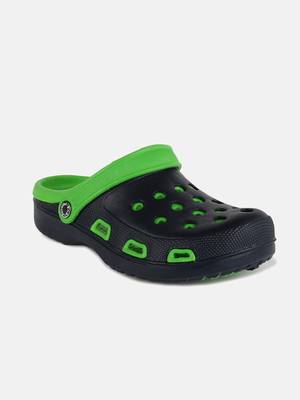 Men's Navy & Green Regular Wear clogs has regular styling 1