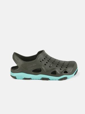 Men's Grey & Green Regular Wear clogs has regular styling 3