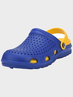 Men's Blue & Yellow Regular Wear clogs has regular styling 1