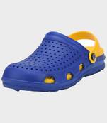 Men's Blue & Yellow Regular Wear clogs has regular styling