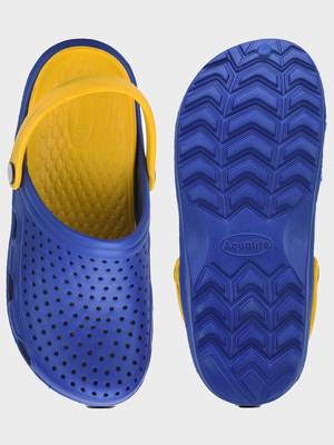 Men's Blue & Yellow Regular Wear clogs has regular styling 4