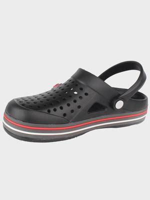 Men's Black & Grey Regular Wear clogs has regular styling 1