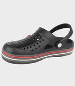 Men's Black & Grey Regular Wear clogs has regular styling