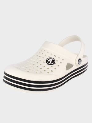 Men's White & Black Regular Wear clogs has regular styling 2