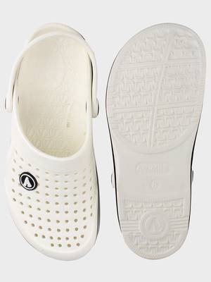 Men's White & Black Regular Wear clogs has regular styling 4