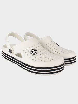 Men's White & Black Regular Wear clogs has regular styling 5