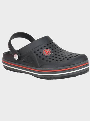Men's Black & Grey Regular Wear clogs has regular styling 1