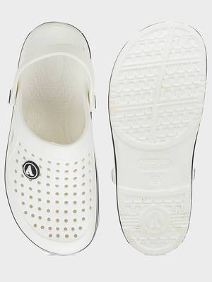 Men's White & Black Regular Wear clogs has regular styling 4