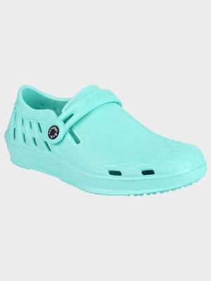 Women's Sea Green Regular Wear clogs has regular styling 1