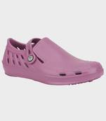 Women's Purple Regular Wear clogs has regular styling