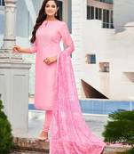 Pink embroidered chanderi salwar