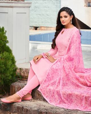 Pink embroidered chanderi salwar 3