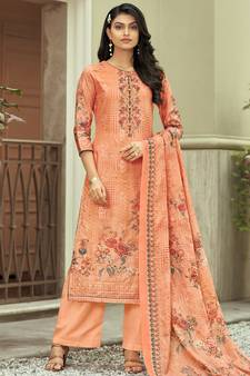Peach digital print cotton salwar