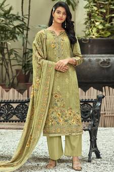 Green digital print cotton salwar