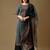 Navy blue digital print silk blend salwar