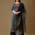 Navy blue digital print silk blend salwar