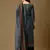 Navy blue digital print silk blend salwar