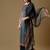 Navy blue digital print silk blend salwar