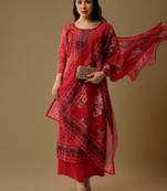 Magenta digital print silk blend salwar