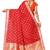Red woven silk blend saree with blouse