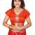 Red woven silk blend saree with blouse
