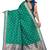 Green woven silk blend saree with blouse
