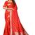 Orange woven silk blend saree with blouse