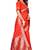 Orange woven silk blend saree with blouse