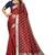 Maroon woven silk blend saree with blouse