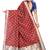 Maroon woven silk blend saree with blouse