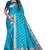 Sky blue woven silk blend saree with blouse