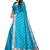Sky blue woven silk blend saree with blouse